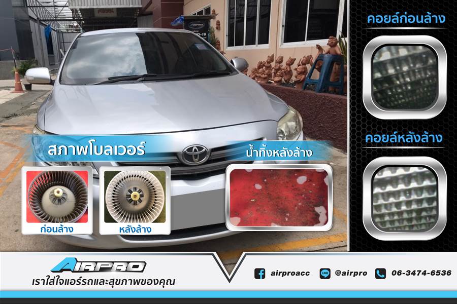 ลูกค้า Toyota Altis มาล้างแอร์กับเรา เราล้างให้จนสะอาดเลยครับ